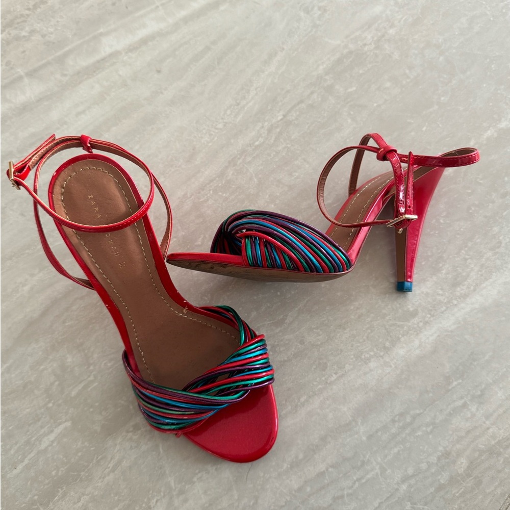 Elegant Red and Multicolor Women's Sandals